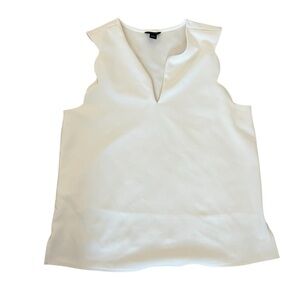Ann Taylor Cream Sleeveless Blouse